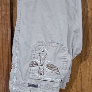 Miss Me Khaki Pants with Embellishments